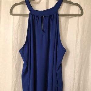 Papermoon Blue High Neck Sleeveless Tee